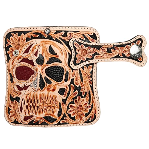 Skull Devil Rider Leather Chain Biker Wallet