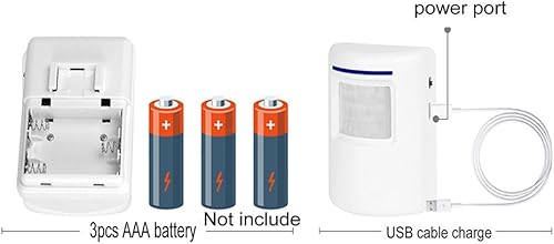 Miniatura 5 de Alarma inalámbrica de seguridad para el hogar, alerta de entrada de Enegg y timbre de timbre de puerta de visitante con 2 receptores enchufables y 1