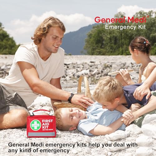 General Medi First Aid Kit - 150 Pieces Small Compact First Aid Kit Bag - Includes Instant Cold Pack, Emergency Blanket for Travel, Home, Office, Vehicle, Camping - Image 6