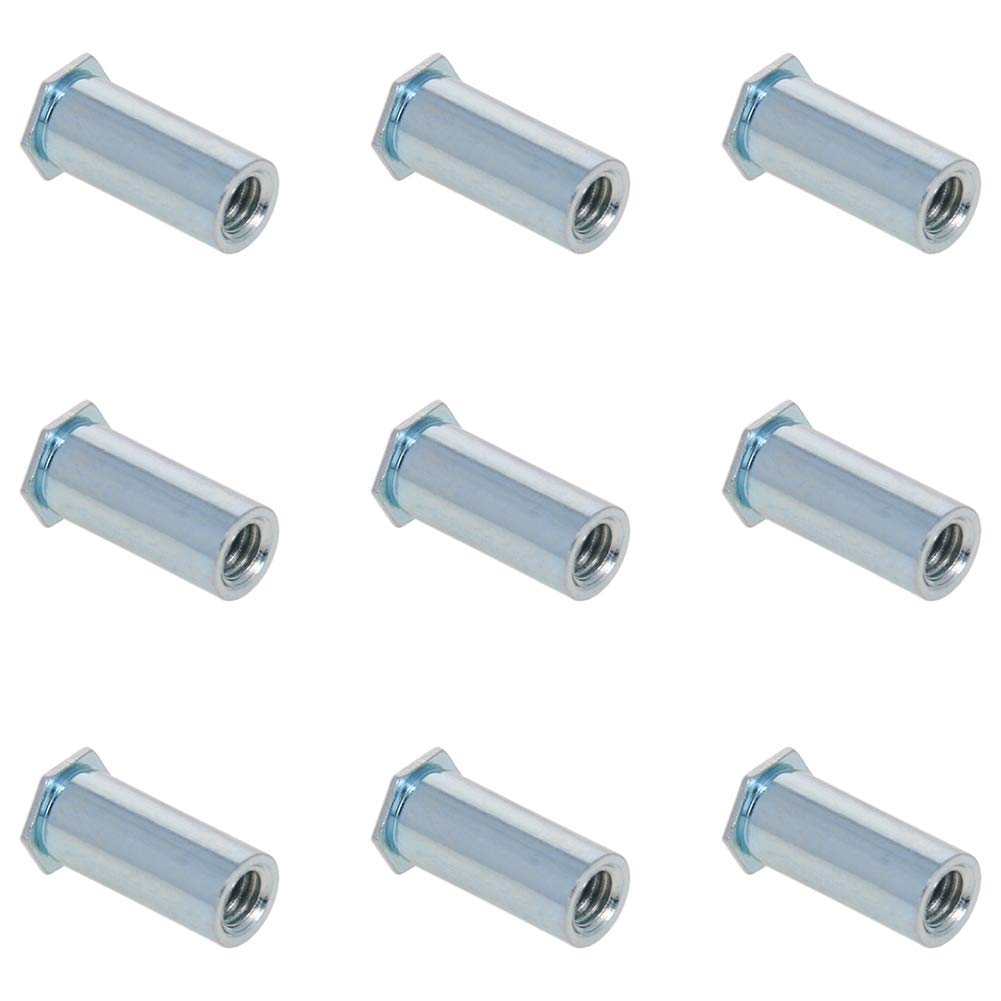 MroMax M4x0.7mm Pitch Zinc Plating Carbon Steel Hex Head Blind Hole Metric Self Clinching Standoff Nuts Sliver Tone 200Pcs