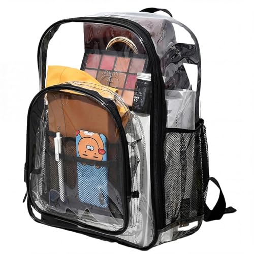 Eulihent Sac a Dos Transparent PVC Impermeable Étanche Unisexe Sac à Dos d'école pour Travail Aeroport Securite Concerts Voyages Evenements Sportifs Plage...