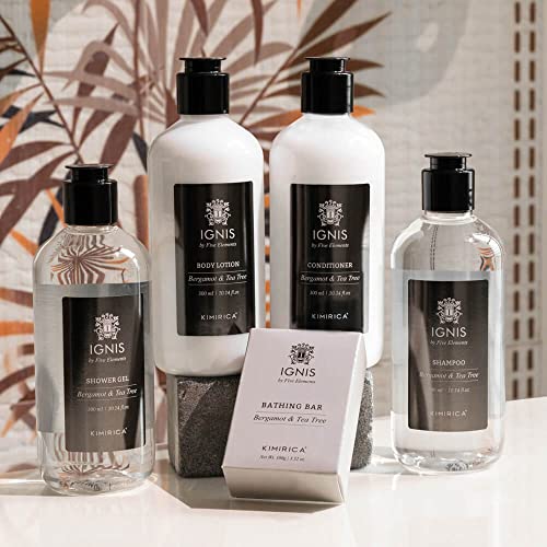 Image of Kimirica Ignis Bergamot and Tea Tree Shampoo For Men, made with Naturally Derived Extracts for All Hair Types, 100% Vegan, Paraben and SLS Free, 300ml
