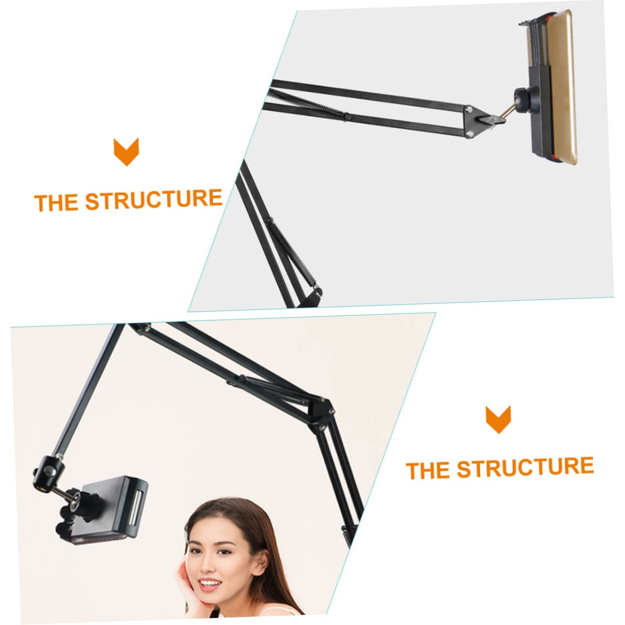 1set Supporto Telefonico Regolabile Da Tavolo Porta Smartphone Pieghevole Per Letto e Scrivania Facile Da Installare e Trasportare Compatibile Con Tablet e Cellulari Design Pratico