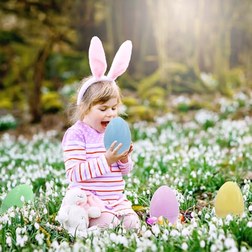 Image of The Dreidel Company Massive Pastel Fillable Easter Eggs Colorful Bright Plastic Easter Eggs, Perfect For Easter Egg Hunt, Surprise Egg, Easter Hunt, 8 inch Giant Fillable Eggs (48-Pack)