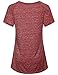 Hibelle Yoga T Shirt, Ladies Activewear Scoop Neck Casual Clothes Lightweight Fitness Gym Running Sports Daily Wear Holiday Comfy Loose Fit Crewneck Jersey Blouses Bordeaux Red XL