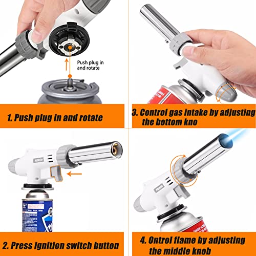 image for Koycbiao Kitchen Butane Torch for Creme Brulee, BBQ, Camp, Baking, Jew