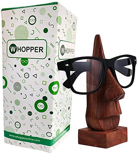 WhopperIndia Hand Carved Eyeglass Spectacle Holder Nose Shaped Eyeglass Spectacle Holder Display Stand Home Decorative
