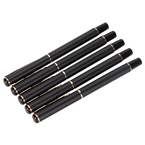 Pack de 5 bolígrafos roller negro ejecutivo de oficina