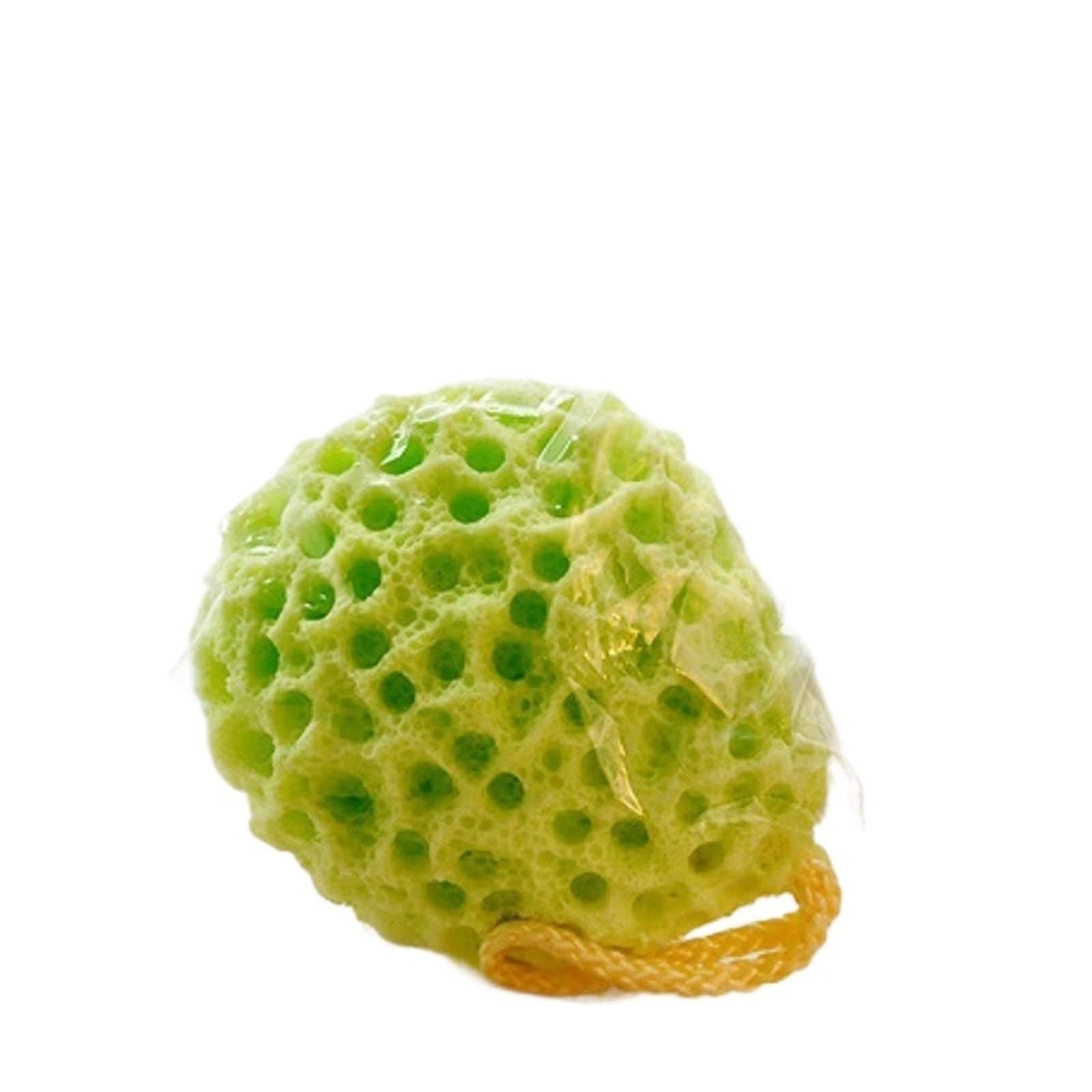 Esponja de baño de cepillado en seco, masaje exfoliante, bola de baño suave, herramienta para el cuidado de la piel, ducha, spa, espuma, cepillo de limpieza corporal (verde)