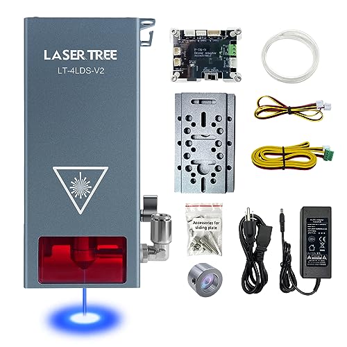 LASER TREE Laser Engraver Module 20000mW(20W) Output Optical Power Laser Engraver Cutter Module with Air Assist High Accuracy Quad-Compression Spot Laser Head Engraving 340+ Colors On Metal Steel