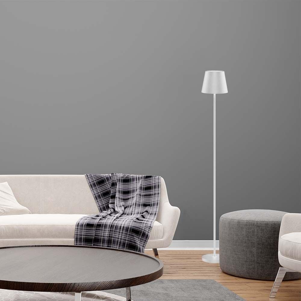 V-TAC Lampada da Terra LED Senza Fili Ricaricabile - Altezza Regolabile – Lampada in Alluminio Bianca Uso Interno ed Esterno Casa e Salotto – Design Elegante