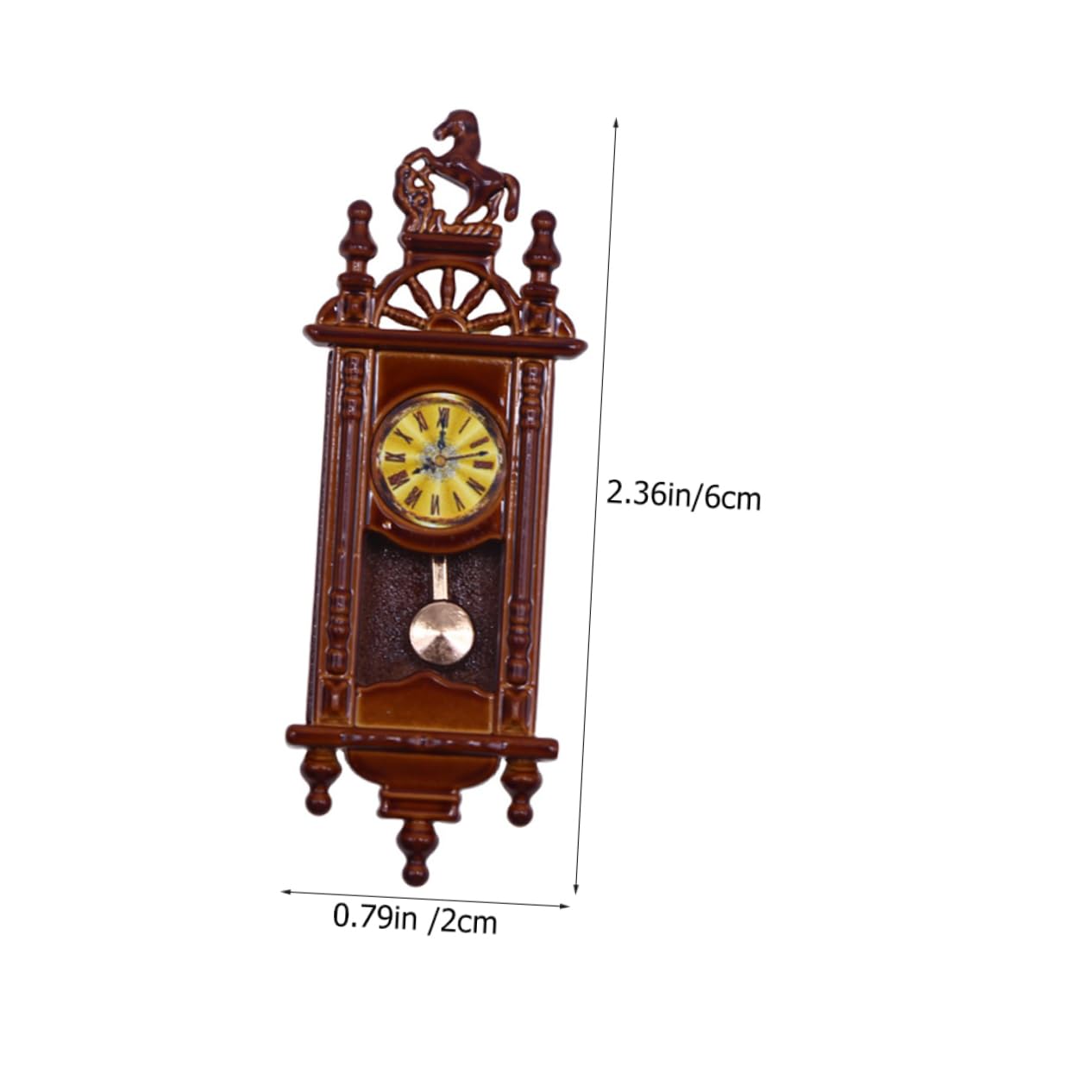 Kisangel Miniature Model Accessory Retro Pendulum Clock Mechanism Decorative Mini House Decor Tiny Clock Decor