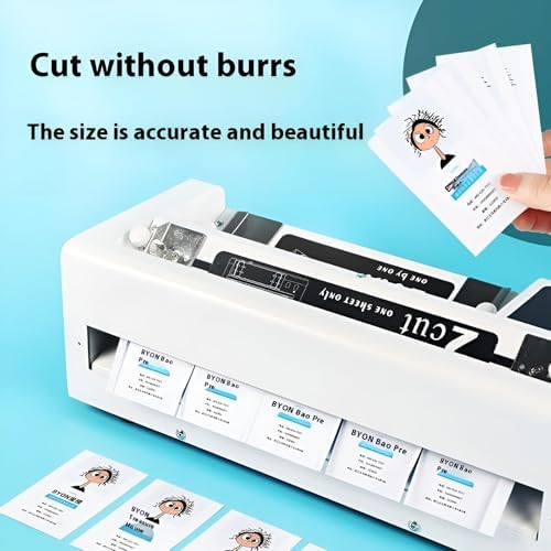 Automatic Business Card Cutter with Induction Sensor, Adjustable Margin for Precision, High-Speed Cutting for Professional & Invitation Cards