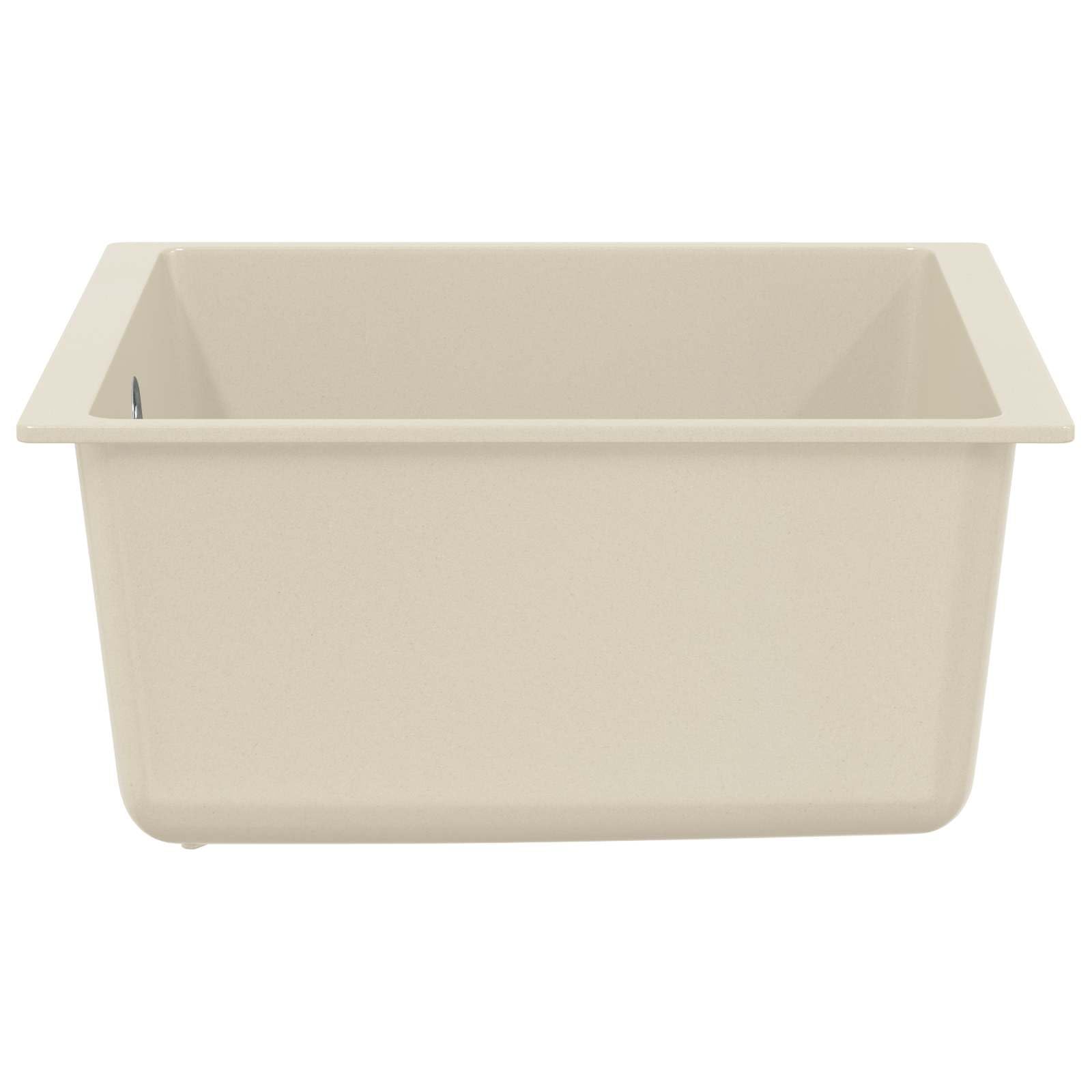 Fregadero de cocina de cuarzo y resina de granito, color beige, 430 x 460 mm, con base rectangular, escurridor para cocina, camping y autocaravana, superficie robusta