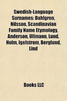 Amazon.co.jp SwedishLanguage Surnames Dahlgren, Blomstedt, Nilsson