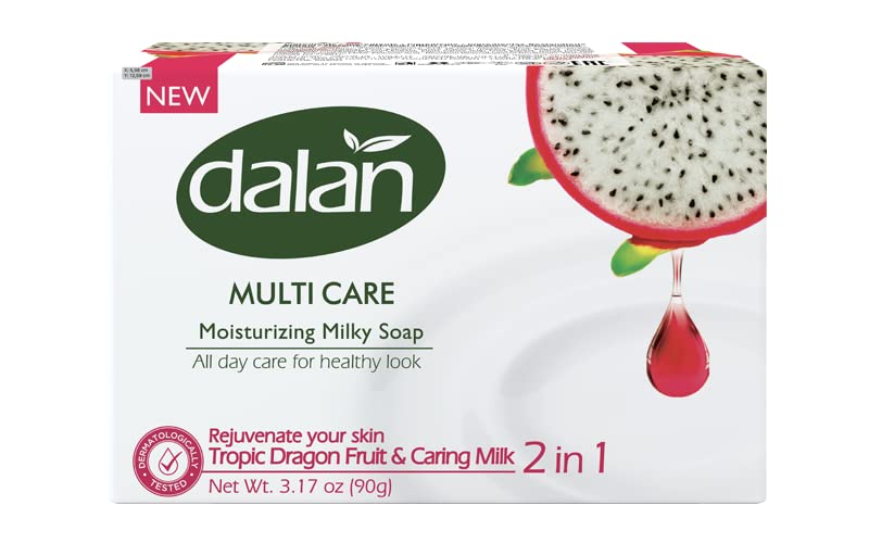Dalan Multi Care Moisturizing Soap 2 in 1 (Tropic Dragon Fruit & Caring Milk, 6 Pack)