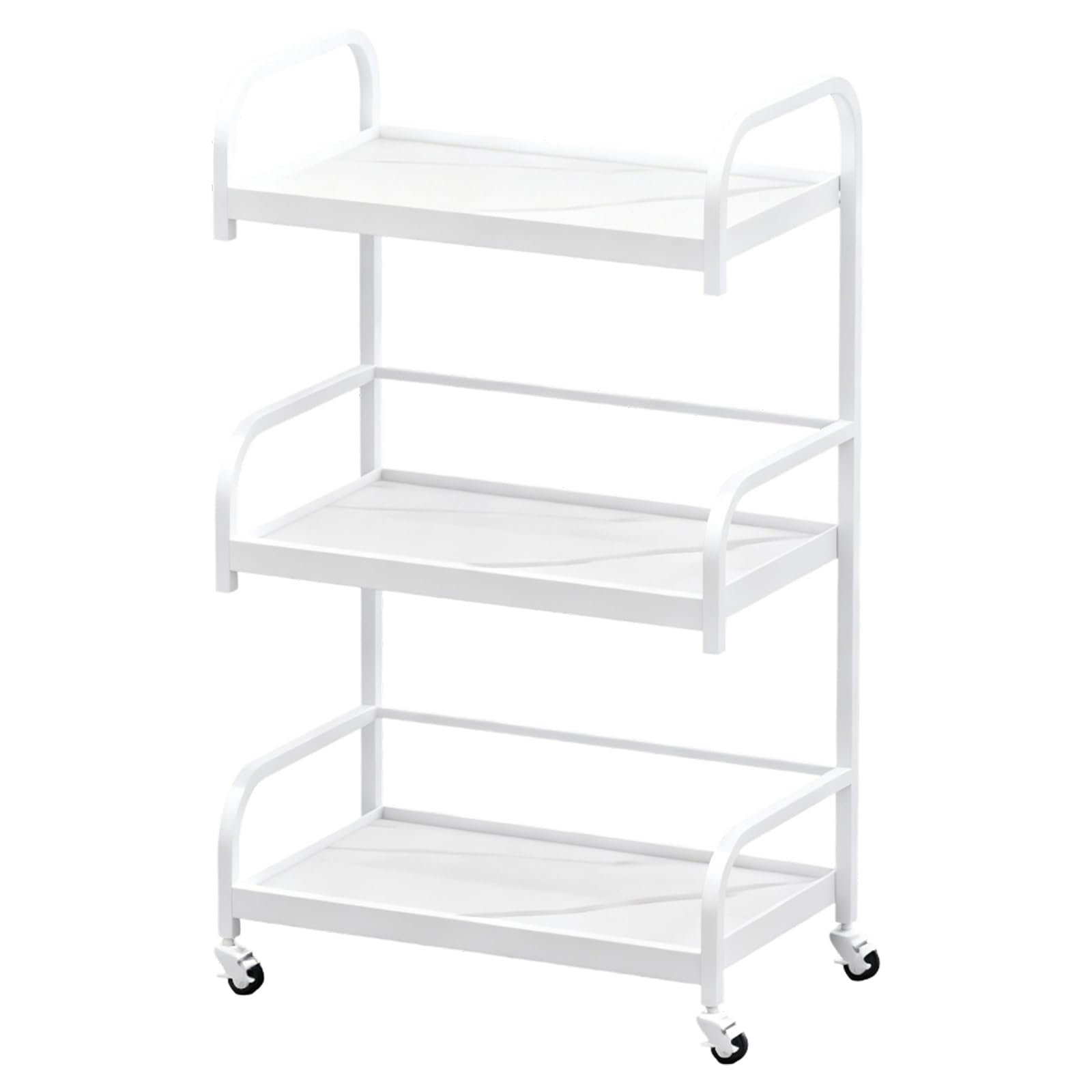 Carrito rodante de 3 niveles con ruedas universales, carrito de almacenamiento multifuncional para el cuidado del cabello, uñas, cuidado de la piel, estudio y organización del hogar (blanco)