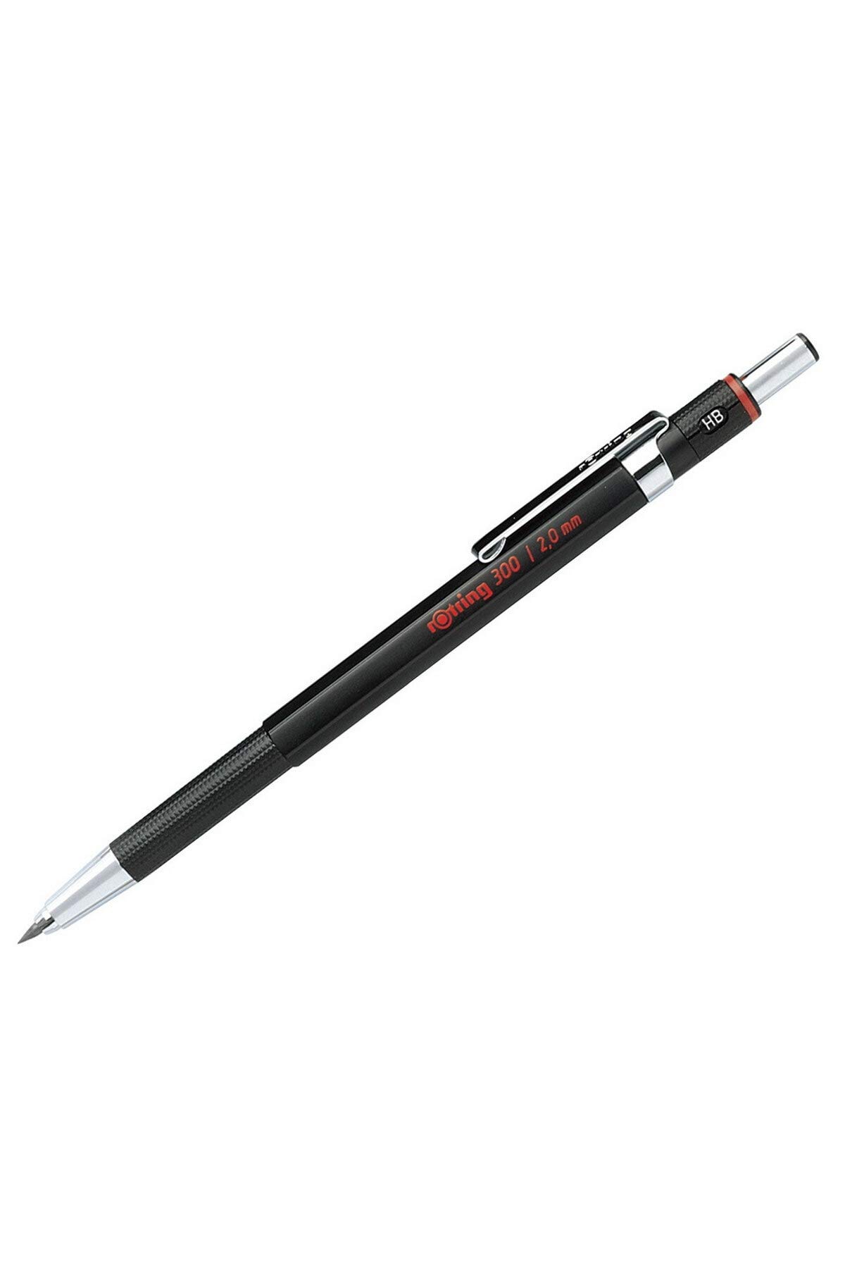 ROTRING Set di 6 portamine esagonali, 300 miniere, 2 mm, colore: Nero