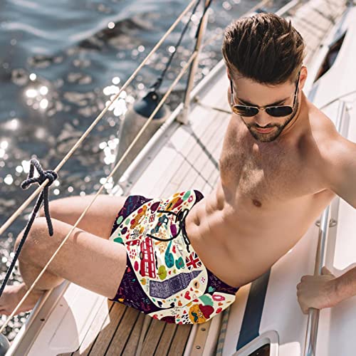 Short de plage à séchage rapide JDEZ pour hommes au style Londres