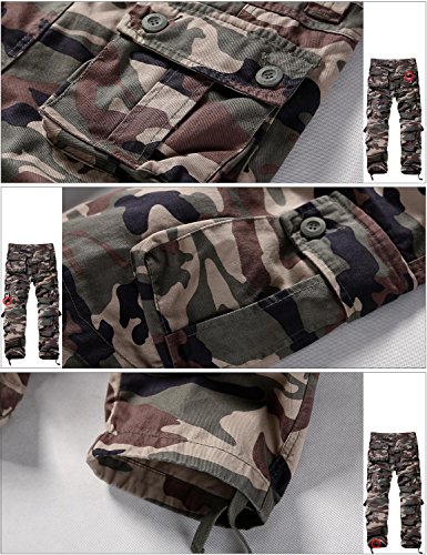 Image of Match Men's Wild Retro Multi-Pockets Utility Casual Cotton Cargo Trousers #3357