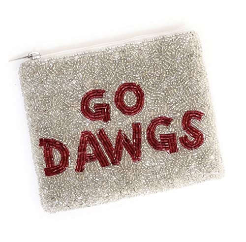Go Dawgs Beaded Coin Purse, Go Dawgs Coin Purse, Beaded Coin Pouch, Small Wallets, Birthday Gift, Football Fans Gifts3