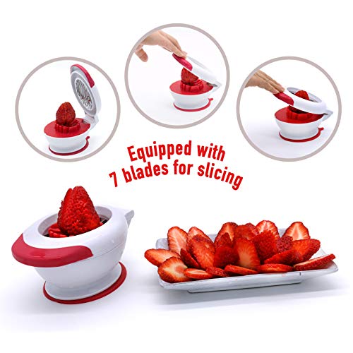 Strawberry Slicer Apple Slicer Corer 16 Thin Slices Garlic Slicer Garlic Press Slicer & Dicer 3 Pack Bundle