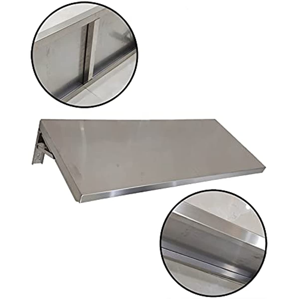 Tavolo Pieghevole a Parete portaoggetti in Acciaio Inox con Staffa Metallica, Adatto per Cucina, Sala da Pranzo, banco da Lavoro Home Bar, Facile da installare e Pulire (80) × 40cm.