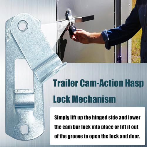 Image of Fuoequl Trailer Hasp Bolt Kit for Trailer Cam Action Hasp | (Cargo Trailer Door hasp)