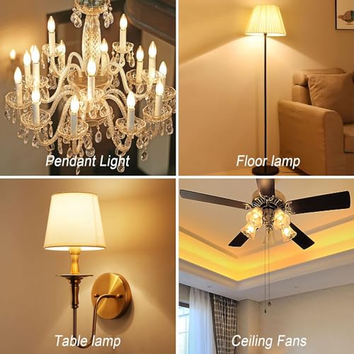 BRIMAX E14 LED Candle Bulbs Dimmable 6W, 60W Equivalent, Soft Warm White 2700K, Small Edison Screw SES Chandelier Bulbs, C35 Filament LED Energy Saving Candelabra Bulb, 10Pack - Image 5