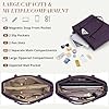 RAINSMORE Tote Bags for Women Large Handbags for Women Waterproof PU Leather Shoulder Bag Ladies Tote Bag with Zip Handbag for School Work Travel Daily Purple #3