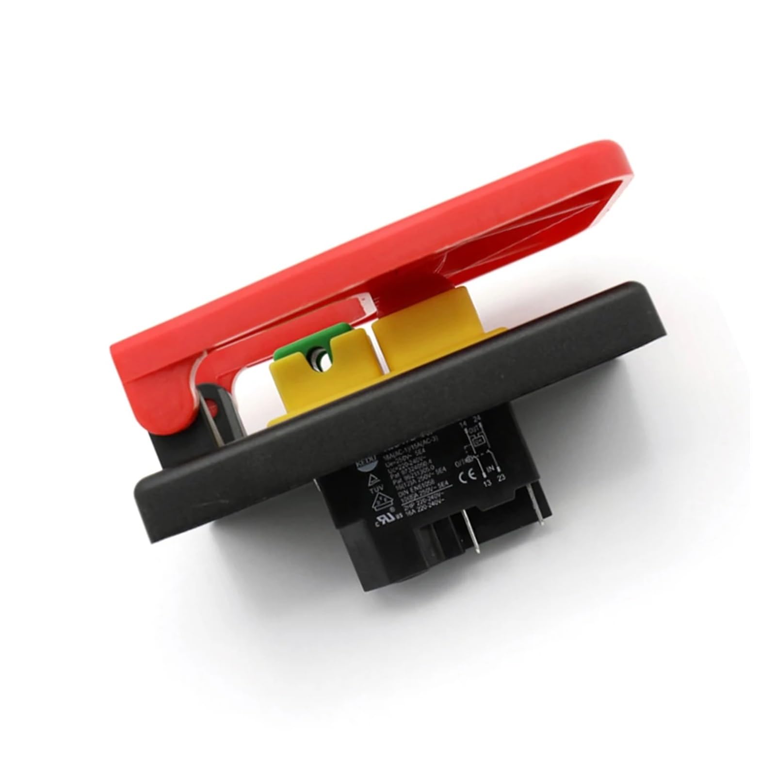 Interruptor pulsador de Parada de Emergencia con Tapa roja de Encendido y Apagado, 16 A, protección contra Apagado/subtensión, Interruptor de Arranque electromagnético