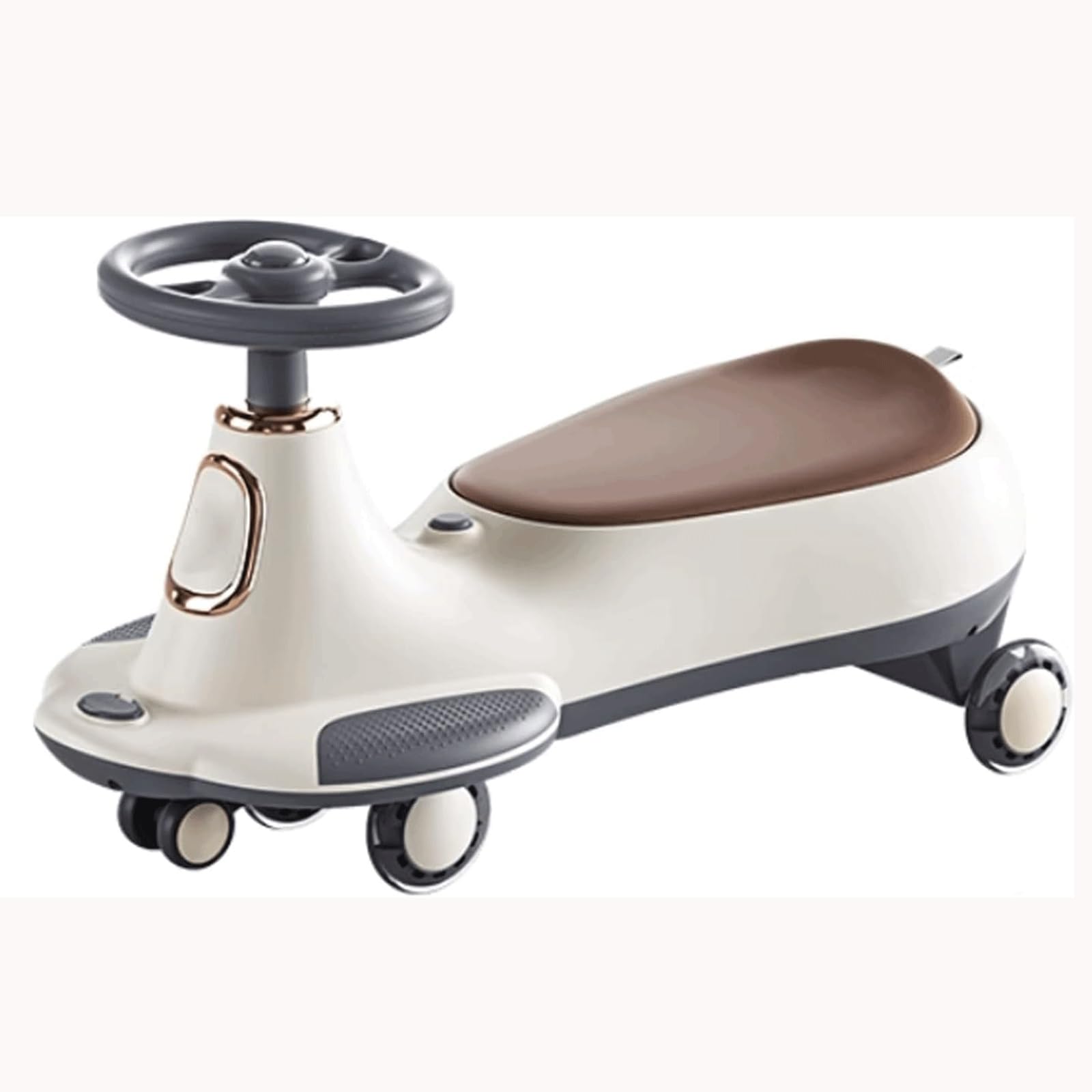 Wiggle Car Cichy samochód huśtający się, migające koło, hulajnoga Wiggle, rowerek biegowy, wbudowany schowek, przesuwany samochód dla dzieci w wieku od 3 lat(Blauw)