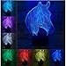 Produktbild Pferd 3D LED USB Lampe 7 Farben Touch Schlafen Tier Nachtlicht Home Decoration Luminaria Kind Geburtstag Geschenk Touch 7 Farben Set