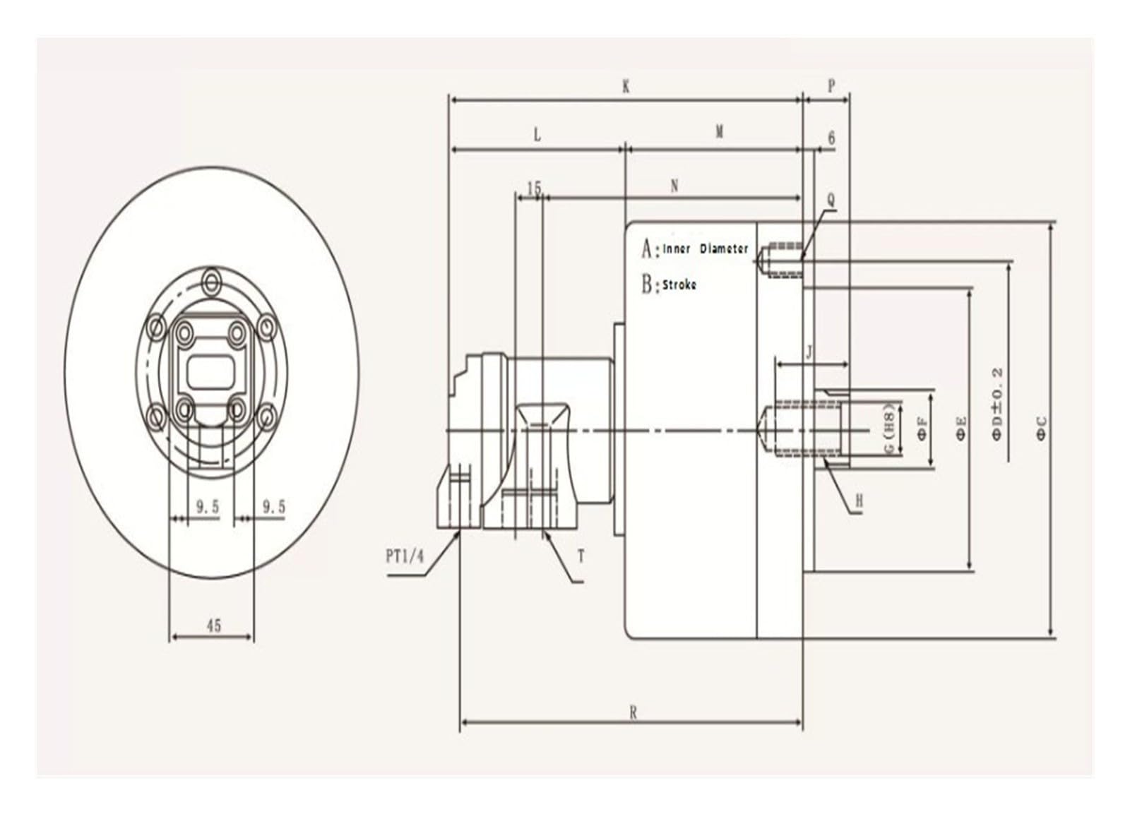Cilindro rotativo de núcleo sólido BL-100N