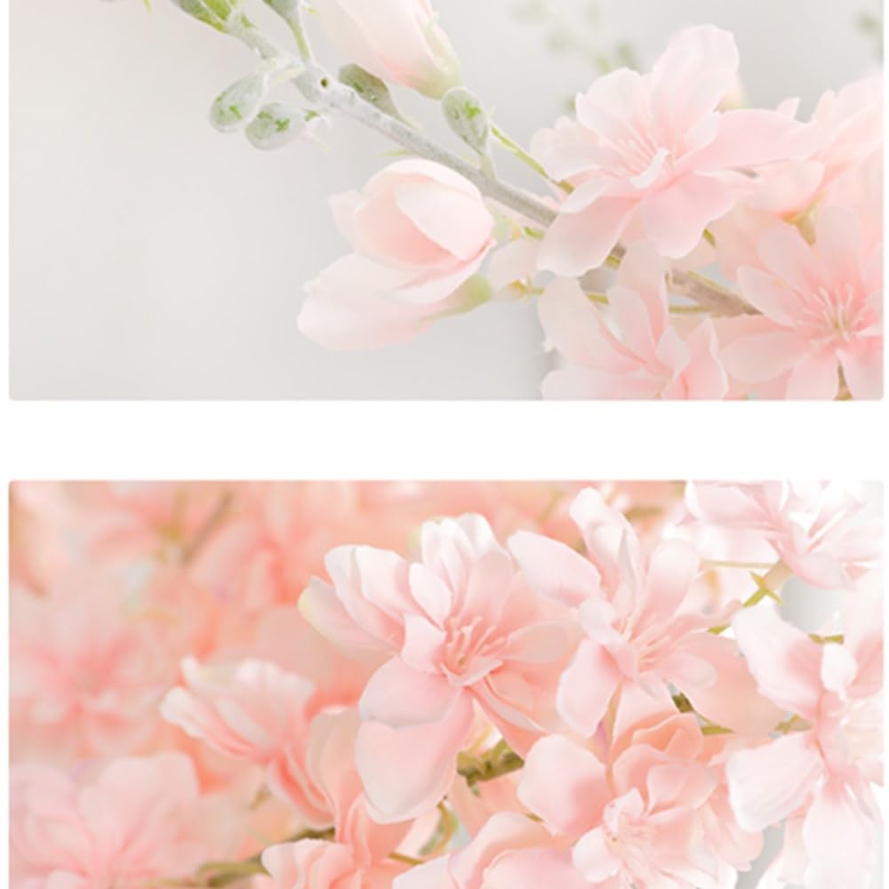 OUKEYI 33.5in 6pcs Fake Flowers Delphinium Artificial Flowers Silk Flowers Larkspur Artificial Flowers Long Stem Flowers for Tall Vase Home Wedding Party Decor (Pink) - Image 2
