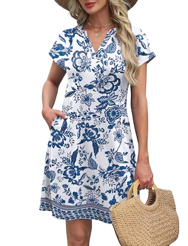 OFEEFAN Summer Dresses for Women Beach Cover Ups for Women with Pockets V Neck Swimsuit Loose Fit2