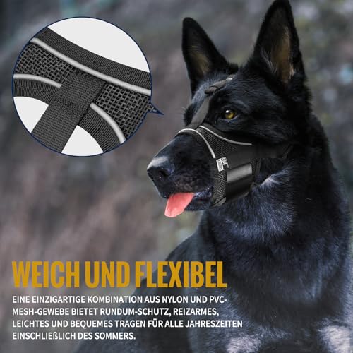 OneTigris Maulkorb, Nylon-Maulkorb Für Hunde Verstellbares Gurtband Geeignet für Maulkörbe von mittleren und großen Hunden Verhinderung von Bellen, Beißen und Kauen (XXL)