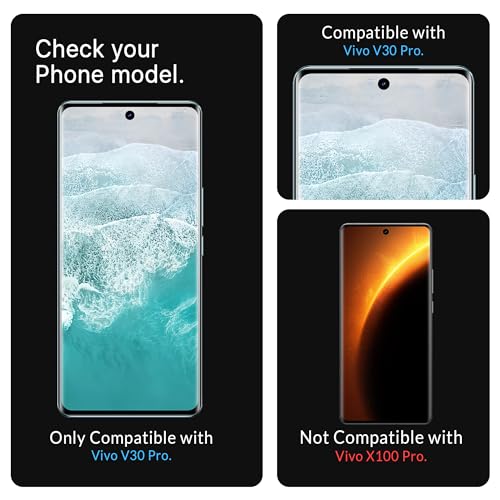 Image of FIRST MART Tempered Glass for Vivo V30, Vivo V30 Pro and V30e 5G With UV Installation Kit | Military-Grade Gorilla Screen Protector and Cable Guard | Edge to Edge Coverage | Crystal Clear