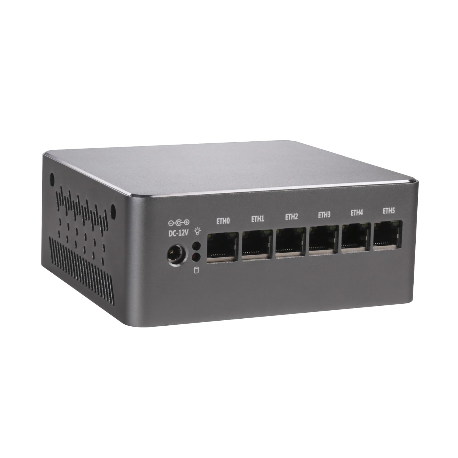 Micro Firewall Appliance, Mini PC, PFSense, OPNsense, VPN, Router PC, I7 1260P, RS54, HDMI, DP, 6 x 2.5GbE LAN, FAN, 2 x SODIMM DDR5 Slot, 16G RAM, 128G SSD