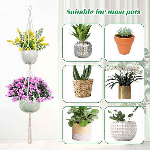 Double Plante Hangar Macrame pour Protéger vos Pots des Animaux