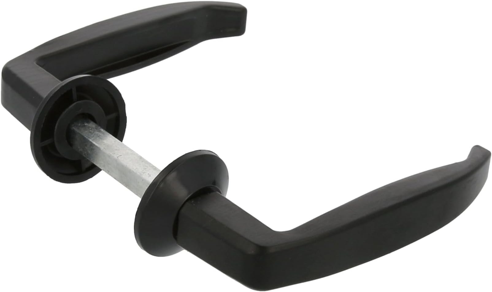 Amig – Aluminium Handle Set – Handle Size 105 x 45 mm – Door Thickness 35-45 mm – Ø35 mm Rose – Black Colour – Ideal for Interior and Exterior Passage and Entrance Doors