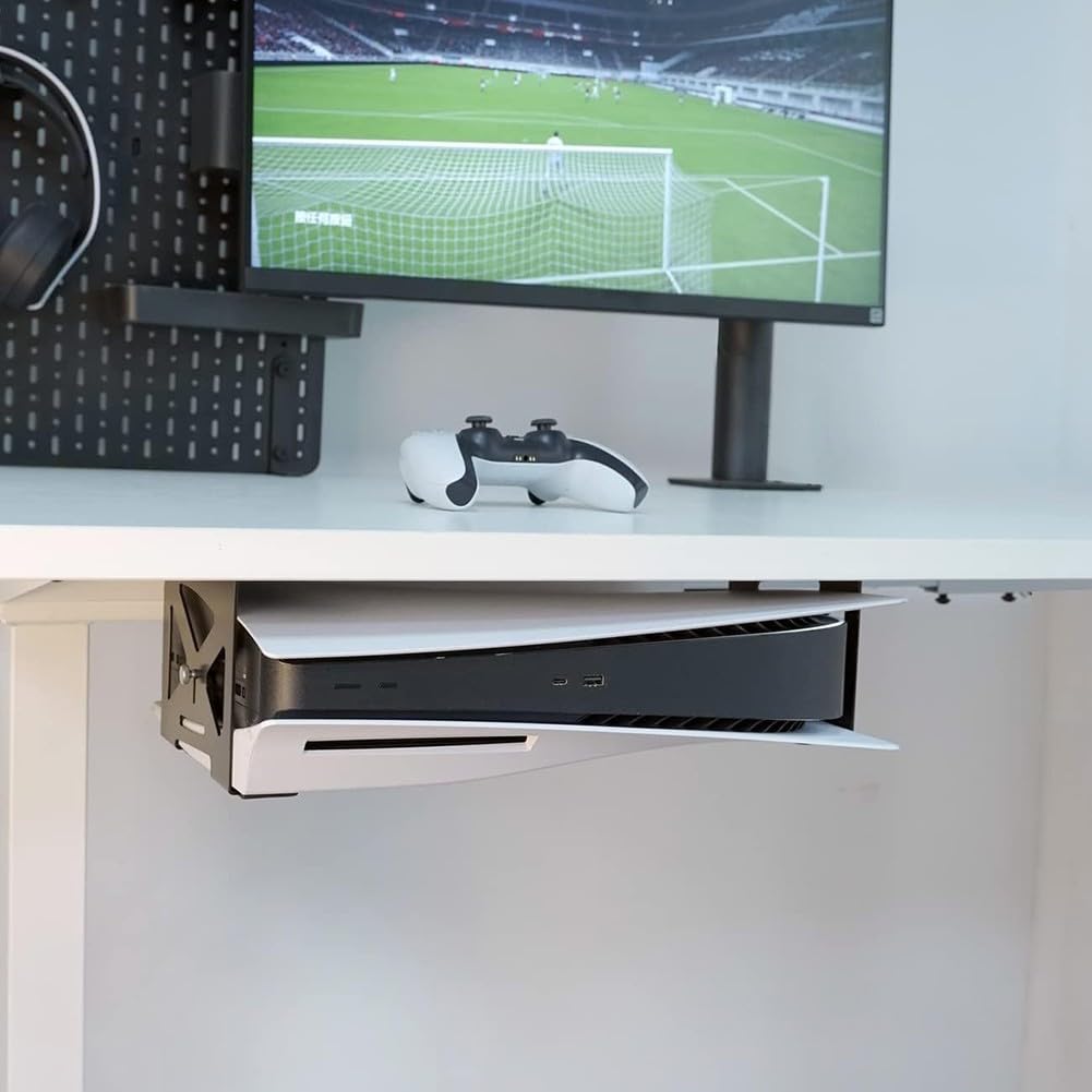 Rangement sous le bureau pour PS5 résolvant le manque de place et la surchauffe de la console