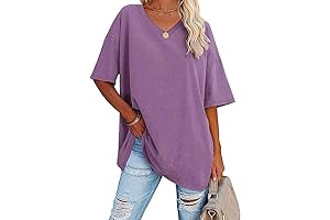 Cozy Cotton Oversized V-Neck T-Shirts: Plus Size Essential