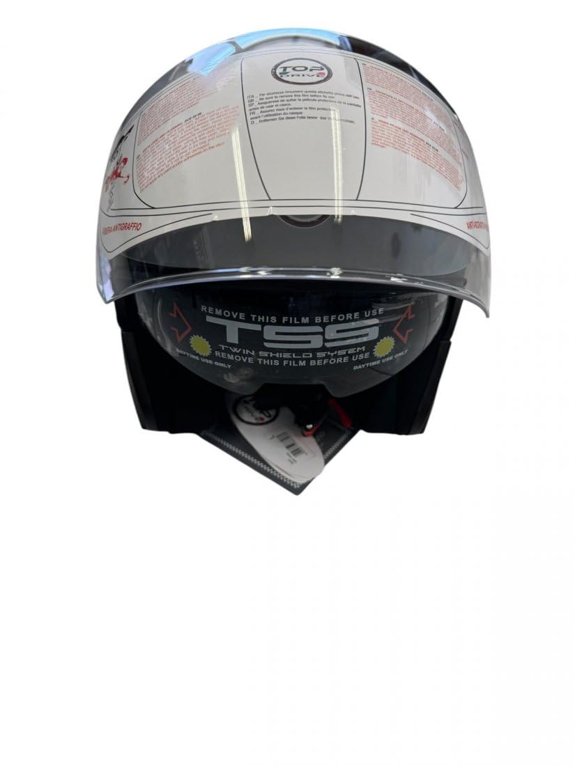TOP DRIVE Casco Jet Moto Scooter Omologato ECE 22 Città DOPPIA VISIERA Antigraffio tg l grigio