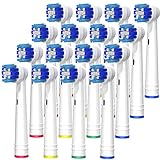 LIEFERUMFANG: 16 Aufsteckbürsten für elektrische Zahnbürsten von Braun Oral-B, Precision Clean kompatibel.