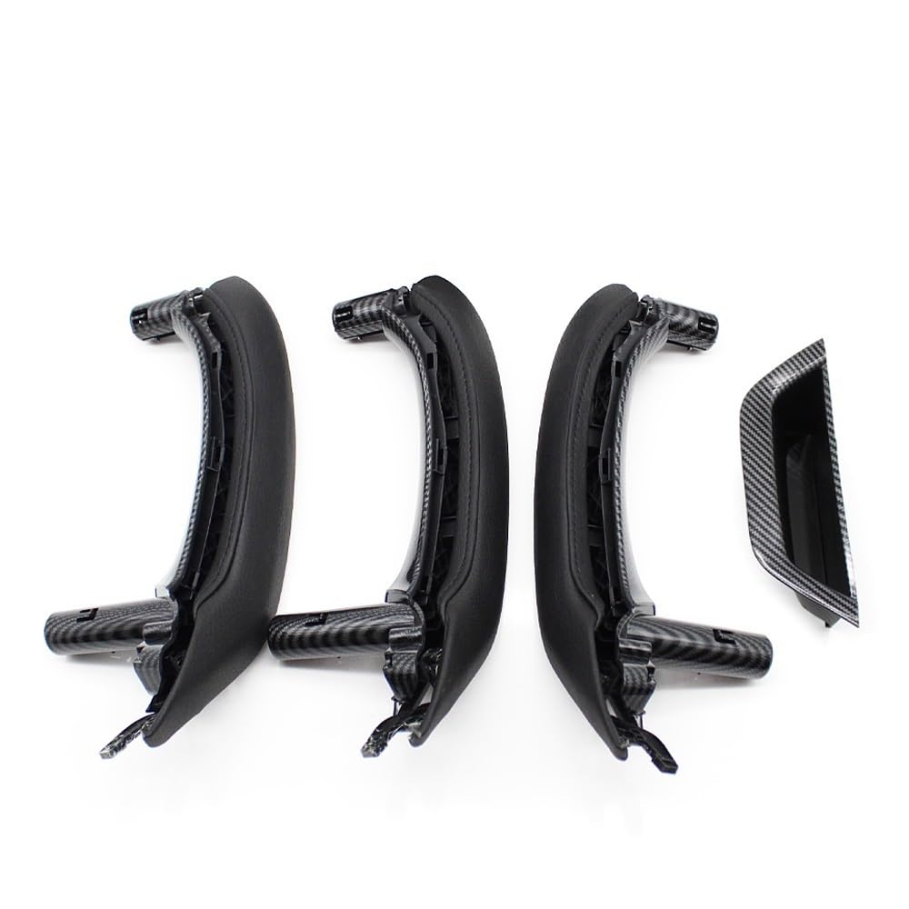 JYJYGDM LHD RHD Interior Door Armrest Inside Pull Handle with Leather Cover Full Set Assembly for BMW X3 X4 F25 F26 2010-2016(RHD 7PCS Carbon)