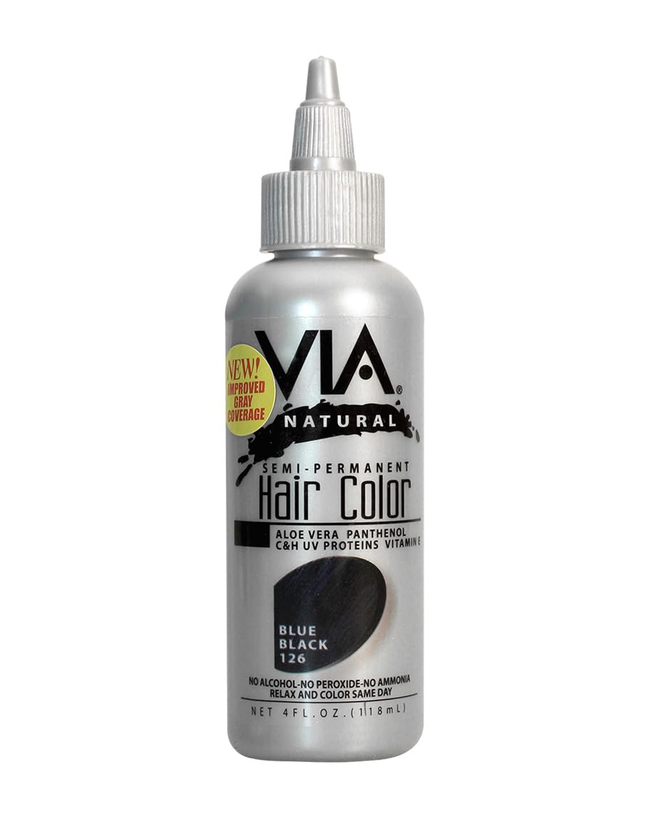 Via Natural Semi-Permanent Hair Color, 4oz - Blue Black #126