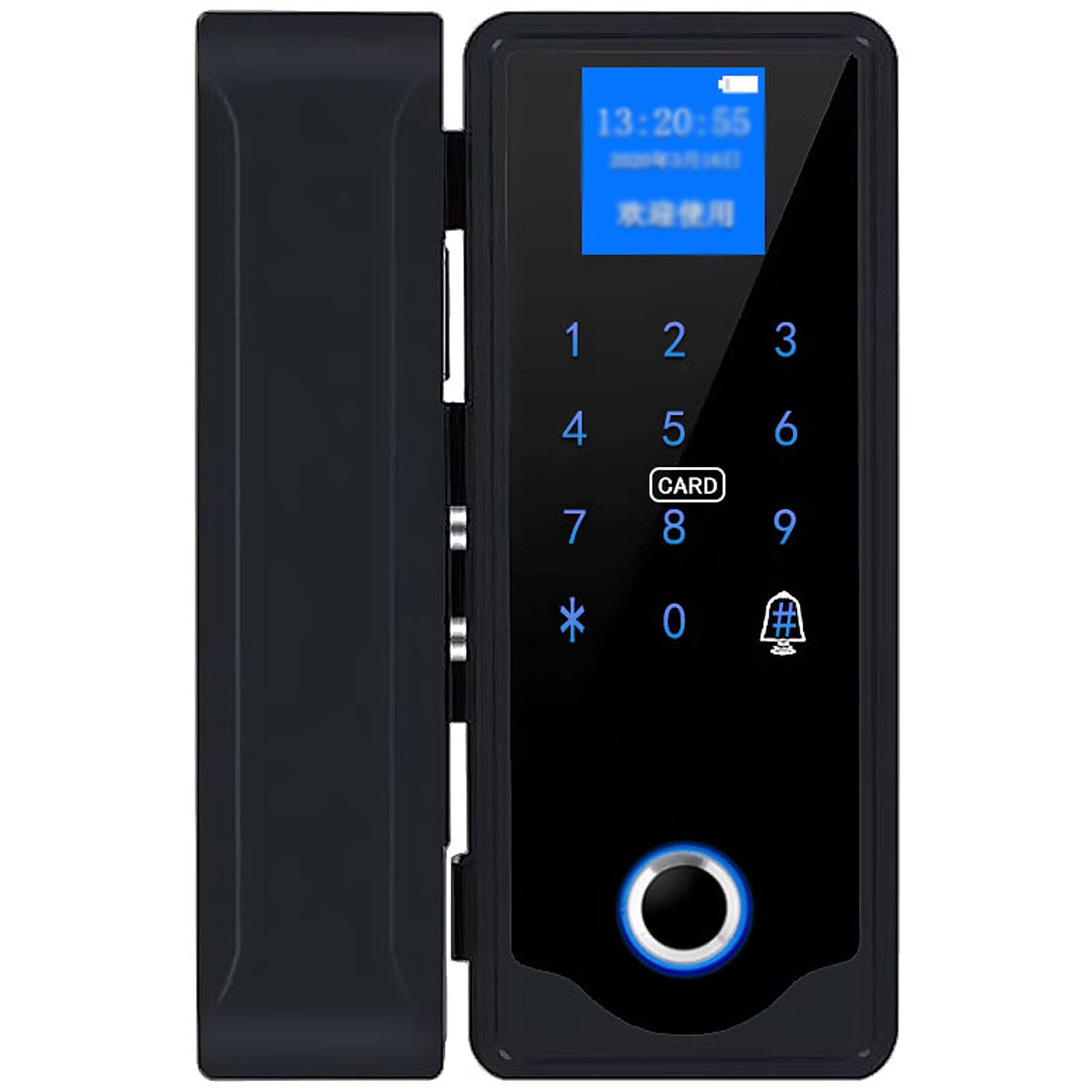 Smart Fingerprint Door Lock,Intelligent Fingerprint Password IC Card Door Lock for Frameless Glass Door Access Control System for Office Apartment Hotel Garage School