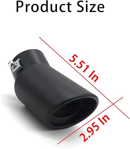 Miniatura 9 de Punta de escape de acero inoxidable para automóvil, tubo de escape universal de 5.5 pulgadas, tubo trasero de garganta trasera de modificación,