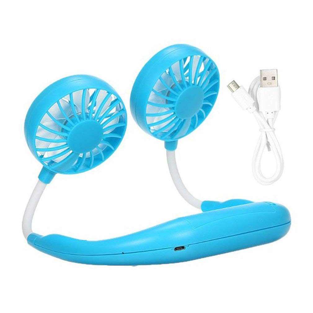 NUTEN Neck Fan Band for Kitchen, Office, Outdoor, Travel, Home Sport Fan Neckband Fan USB Charging Rechargeable Personal Mini Sport Neck Fan with 3 Speeds Adjustable and LED Light-Sky Blue (B0921GG61X) Amazon Price History, Amazon Price Tracker